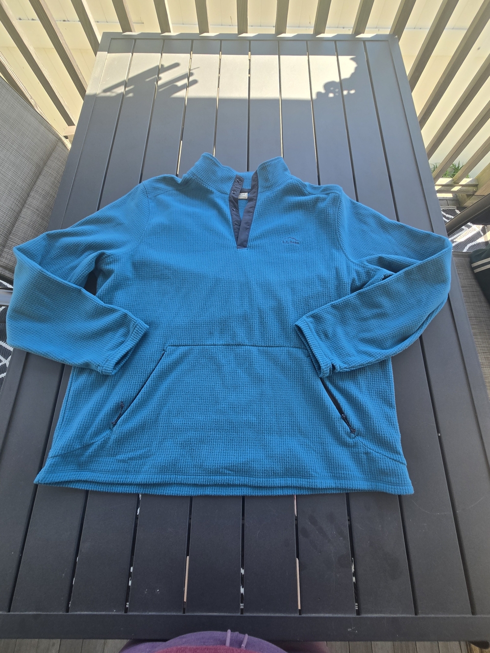 LL Bean Men's Sweater Fleece  Pullover Sz Xl Blue